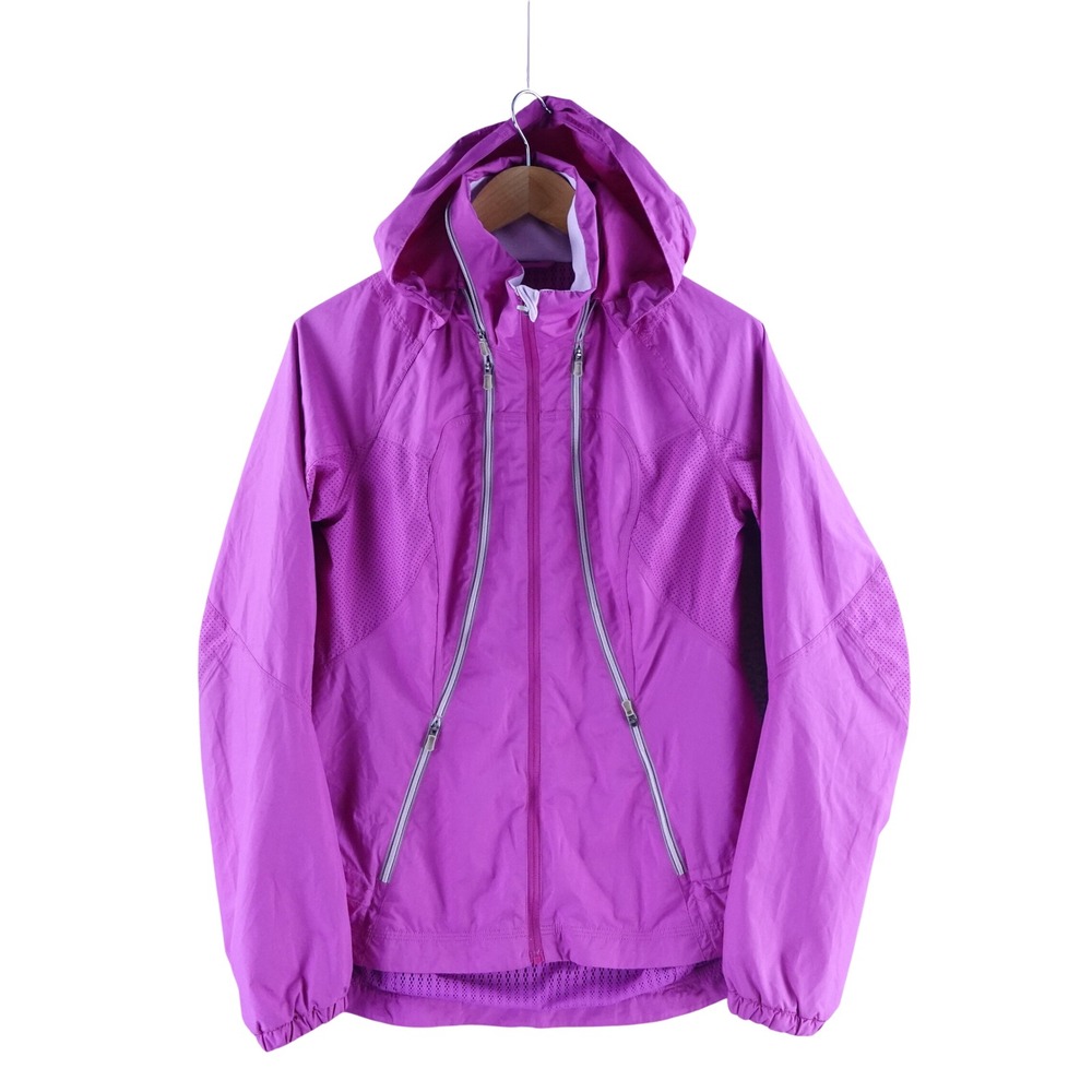 Lululemon Womens 8 Pink Hooded Running Jacket Mesh Vent Windbreaker